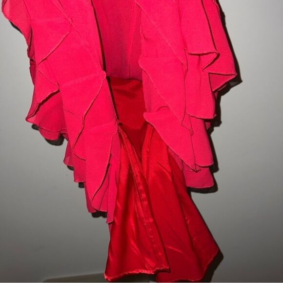 French Connection Women’s Candice Red Ruffle Dress‎ - Picture 9 of 11